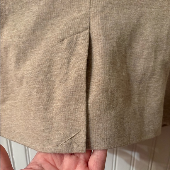 British Khaki Knit Blazer Jacket Neutral Beige Cotton Stretch | Size XL - Picture 7 of 11